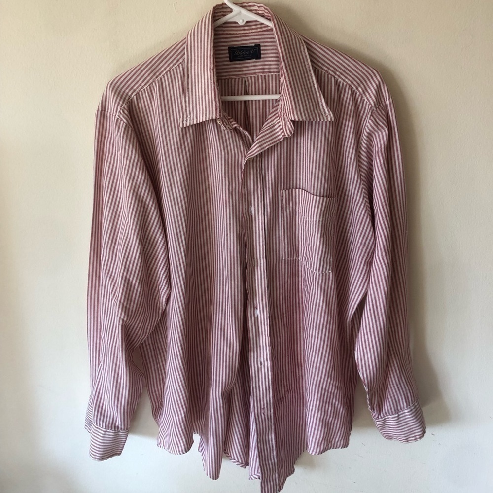 Vintage Men’s Striped Casual Button Down